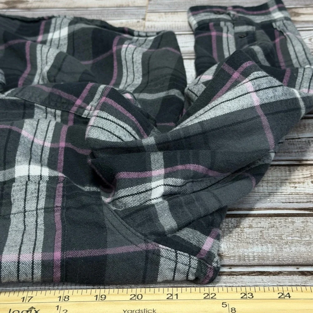 The North Face‎ Flannel Shirt Mens Large Gray Plaid Long Sleeve Button Down